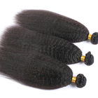 Fermeture droite frisée péruvienne d'armure de cheveux avec trois paquets de couleur naturelle